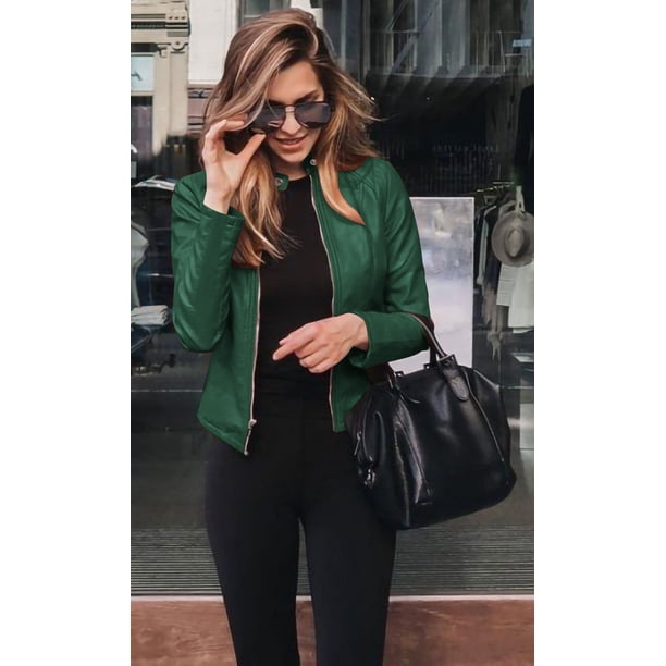 Chaqueta de traje de PU de cuero de moda para mujer de otoño e invierno, chaqueta pequeña de moda y elegante