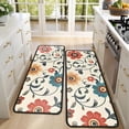 thumbnail image 4 of Kitchen Rugs Sets Of 2,Pioneer Flower Floral Print Pattern Anti Fatigue Kitchen Mat Rugs Non Slip Washable,Decorative Kitchen Floor Mats for Kitchen,Sink,Laundry,17"x47"+17"x47", 4 of 5