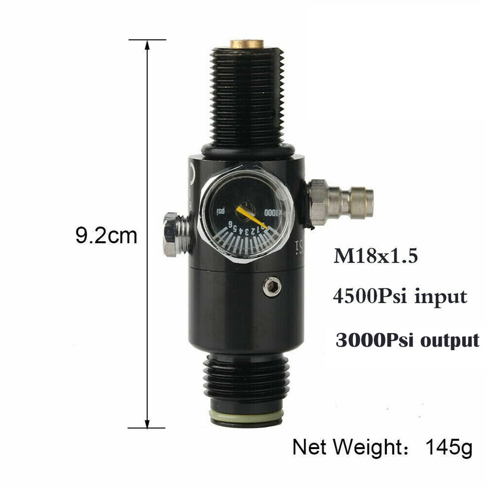 Régulateur de réservoir d'air HPA 4500 psi, sortie PCP, filetage M18 x 1,5 avec jauge en alliage d'aluminium HPA Ffuel Valve de régulation du réservoir