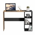 thumbnail image 4 of Escritorio minimalista LINK MORU Latte y Negro con estantes, 4 of 8
