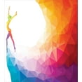thumbnail image 3 of Sports Duvet Cover Set, Gymnastics Girl Gymnast Portrait Colored Geometric Digital Shapes Modern Olympics, Decorative 3 Piece Bedding Set with 2 Pillow Shams, King Size, Multicolor, by Ambesonne, 3 of 3