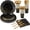 Black and Gold, variant on 175 Pcs Iridescent Party Plates and Napkins, Iridescent Party Decorations Include Scalloped Holographic Paper Plates and Napkins Set for Birthday, Mermaid, Disco, Frozen