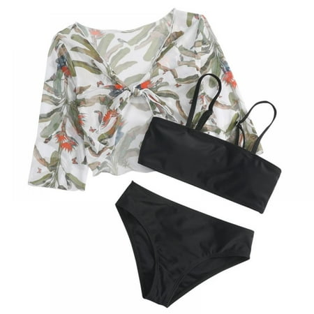 

Girl s 3 Pack Floral Bikini Set Swimwear Bathing Suit Swimsuit and Cover Up