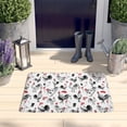 thumbnail image 2 of Red Flower Chicken Pattern Flannel Non Slip Door Rugs,Washable Door Mats Indoor,Decorative Door Mats,Dirt-Resistant and Absorbent Doormat for Entrance,Bedroom,Kitchen,Bathroom,31.5x17in(80x43cm), 2 of 4