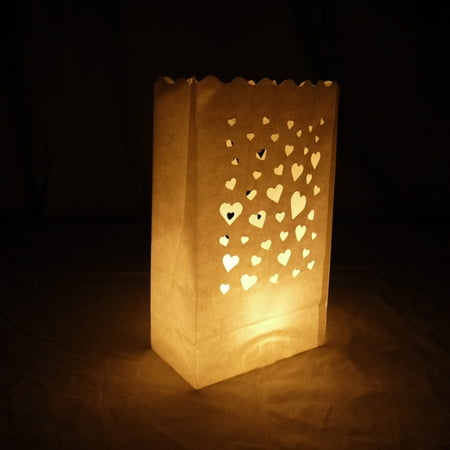 Quasimoon Floating Hearts Paper Luminaries Luminary Lantern Bags Path Lighting 10 Pack By Paperlantern