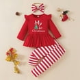 thumbnail image 2 of Gubotare My First Christmas Baby Girl Outfit Girl Clothes 2 Piece Clothing Set Long Sleeve Tops Leg Pants Sweatsuit Fall Girl Outfits 6 9 Months (Red,6-9 Months), 2 of 9