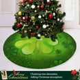 thumbnail image 4 of SKYSONIC St. Patrick's Day Clover Christmas Tree Skirt Tree Skirt for Holiday Party Home Christmas Day Ornaments 36", 4 of 6