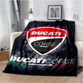 thumbnail image 1 of Ducati-manta ligera con patrón de motocicleta para niños, manta cálida para sala de estar, dormitorio, regalo, 1 of 4