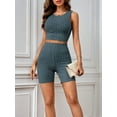 thumbnail image 3 of Biezeib Women’s Two Piece Summer Outfits Sleeveless Ribbed Tank Tops and High Waist Shorts Set Loungewear, 3 of 6