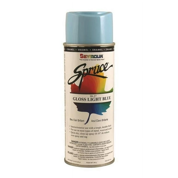 Seymour of Sycamore 98-37 16 oz Spruce General Use Enamels Spray Paint, Gloss Light Blue - Pack of 12