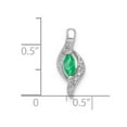 thumbnail image 2 of Auriga 10k White Gold Diamond and Marquise Emerald Pendant for Women (L-17.8mm, W-7.25mm), 2 of 4