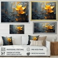 thumbnail image 4 of Designart "Tropicale Elegance Yellow and Grey Leaves" Abstract Framed Wall Art - Transitional Yellow Abstract Collages Entryway Framed Wall Art Print, 4 of 6