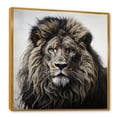 thumbnail image 2 of Designart "Majestic Vintage Lion Art I" Animals Framed Wall Art - Traditional Brown Lion Bedroom Framed Canvas Wall Art, 2 of 6