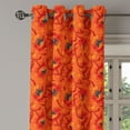 thumbnail image 2 of Ambesonne Orange Grommet Curtain, Poppy Flower Romance, 50" x 72", Burnt Orange Yellow, 2 of 6