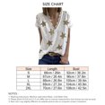 thumbnail image 5 of Blusa de verano para mujer con escote en V, manga corta y ribete de encaje y estampado de estrellas, color blanco XXL, 5 of 5