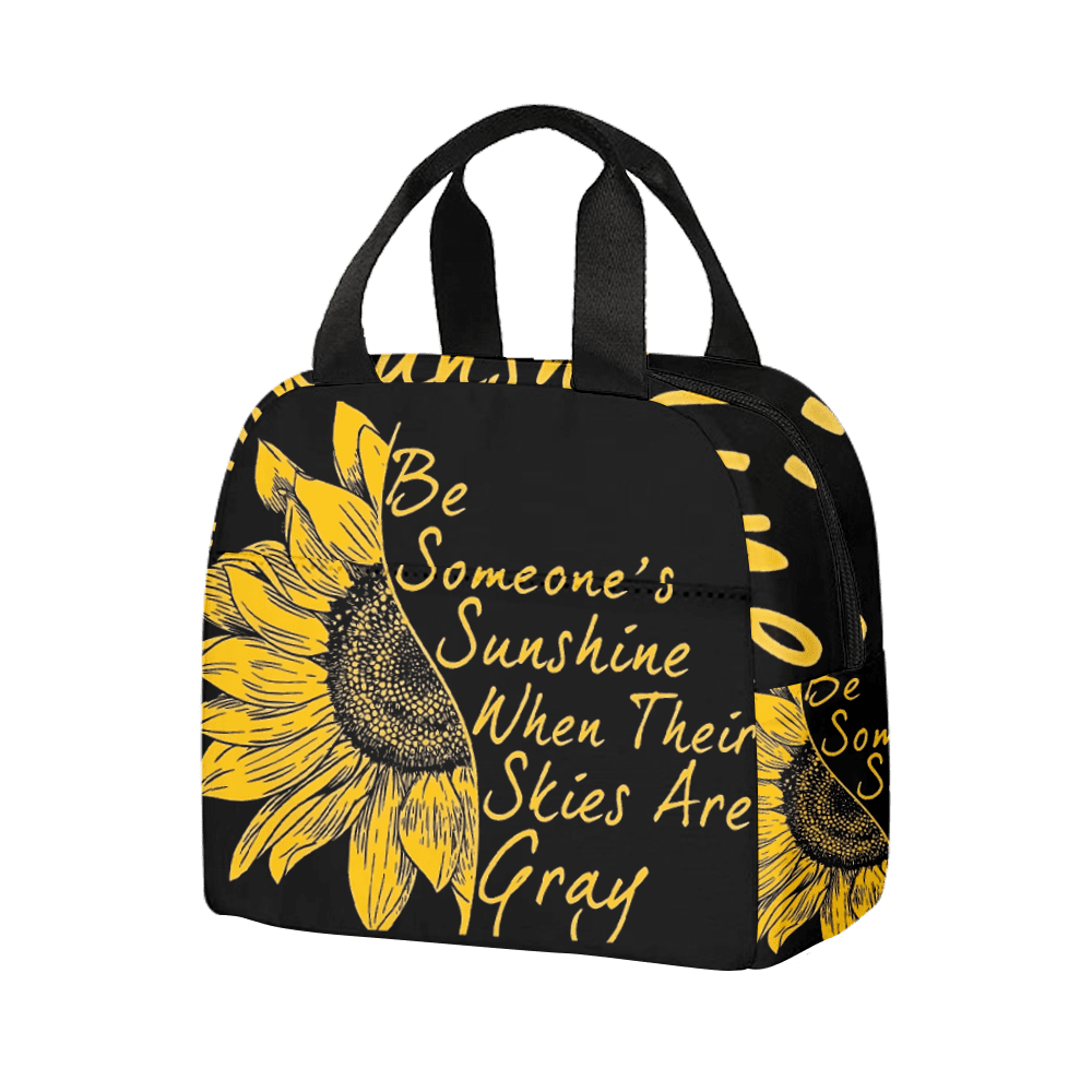 Sunflower Print Lunch Boxes Girls Women Cooler Thermal Food Insulated Lunch Bag School Children