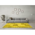thumbnail image 3 of Ahgly Company Indoor Square Patchwork Yellow Transitional Area Rugs, 7' Square, 3 of 4