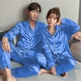 thumbnail image 5 of Kureaily Womens Silk Satin Pajamas Set Long Sleeve Button Down Sleepwear 2 Piece Lounge Set Pj Set, 5 of 5