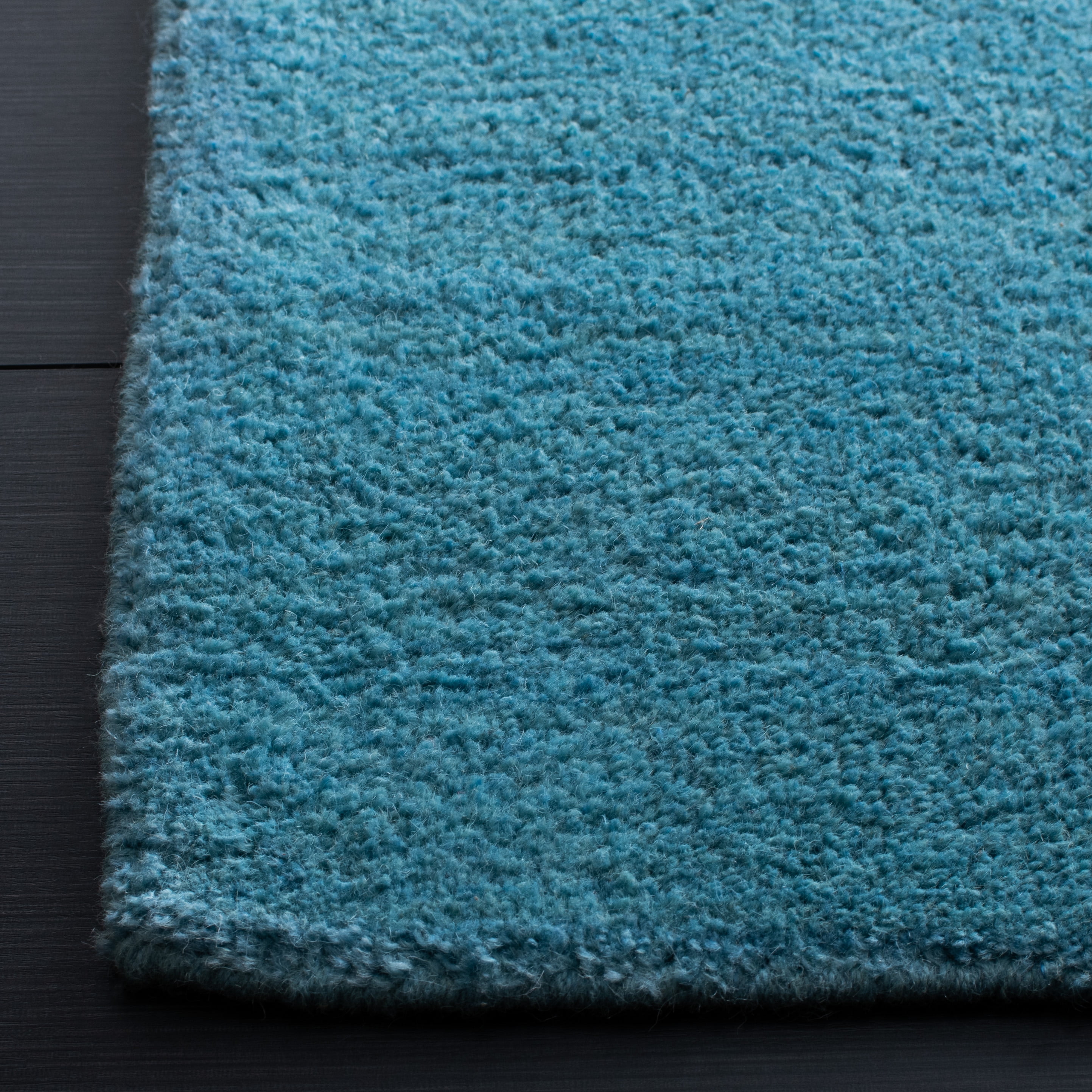 SAFAVIEH Himalaya Rachelle Solid Wool Area Rug, Turquoise, 3' x 5'