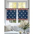 thumbnail image 3 of Independence Day Western Stars Chiffon Sheer Curtains 45 Inches Long, Blue Red White Stripe Flag 2 Rod Pocket Window Treatment Voile Drapes Curtains for Living Room Bedroom,2 Panels, 52x45In, 3 of 9