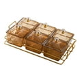 thumbnail image 2 of Plato de postre de frutos secos, contenedor de almacenamiento de alimentos para sala de estar y comedor. Marrón, 2 of 9