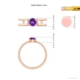 thumbnail image 4 of ANGARA Natural Amethyst Solitaire Parallel Split Shank Ring in 14K Rose Gold for Women (Size-5mm) | February Birthstone, Birthday, Anniversary, Jewelry Gift for Women | Natural Amethyst Ring, 4 of 8