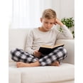 thumbnail image 5 of Pogiun Boys Pajama Pants Soft Micro Fleece Pajama Bottoms for Kids Printed Plaid Design Boy's Sleepwear Black/White 6-8y, 5 of 6