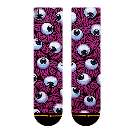 

Eyeball Pink Crew MERGE4 Socks With Art By Jimbo Phillips