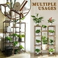 thumbnail image 4 of SAYFUT Wood Plant Stand Indoor, Outdoor Tall Plant Stand, Flower Stand, Multiple Tier Plant Display Rack Holder, Steady Vertical Carbonized Shelves for Patio Living Room Balcony Garden, 4 of 6