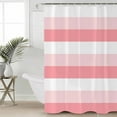 thumbnail image 2 of Extra Long Shower Curtain 72x84 Inch, Pink White Striped Shower Curtain Waterproof Bathroom Decor Farmhouse Stripes Fabric Bath Curtain Set Accessories with Hooks, 2 of 6