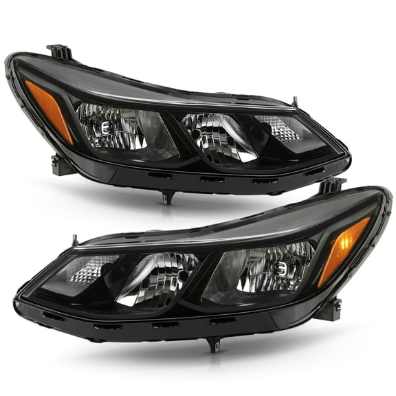 All Black 2016-2019 Chevy Cruze Halogen Non-LED Headlights Headlamps Left Right