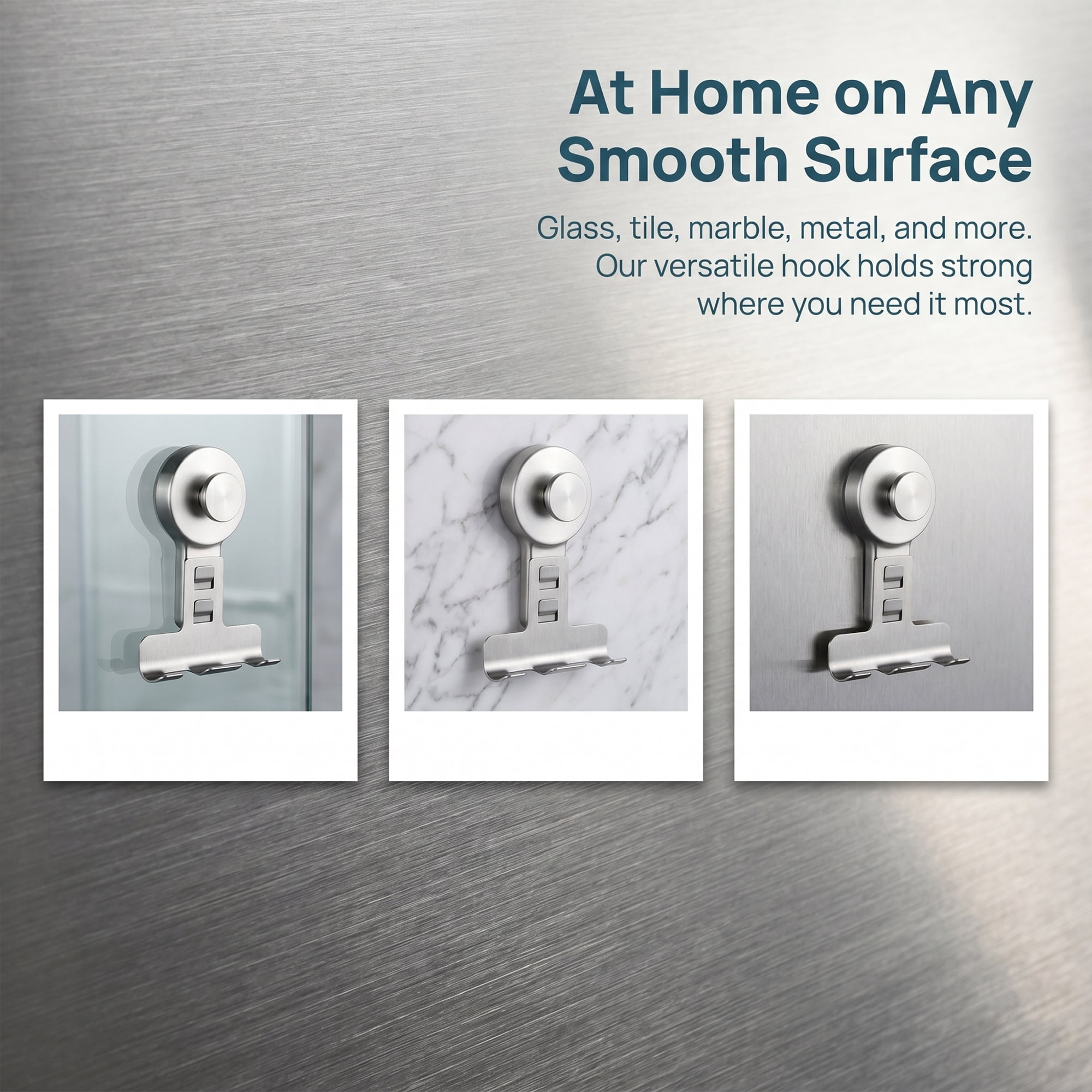 Unique Bargains Suction Cup Hooks for Shower 2-Pack Wall Hooks for Hanging Silver1