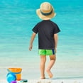 thumbnail image 4 of FORMRS Boys Rash Guard Short Sleeves Swim Shirt Quick Dry UPF 50+ Sun Protection, Sizes 3-12T, Purple Street, 4 of 6