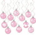 thumbnail image 2 of 12Pcs Pink Christmas Ball Hanging Swirls Decoration Christmas Ceiling Decor Streamers Ornaments Garland Holiday Party Supplies (Pink), 2 of 6