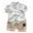 Grey, variant on Hiiyo Newborn Boys Summer Outfits Tropical Print Short Sleeve Button Shirt and Shorts Set