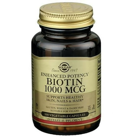 Solgar Enhanced Potency Biotin, 1,000 mcg, 100 Vegetable Capsules