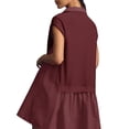 thumbnail image 5 of Summer Short Sleeve Womens Sweatshirt Dresses V Casual Oversized Patchwork Mini Dress, 5 of 6