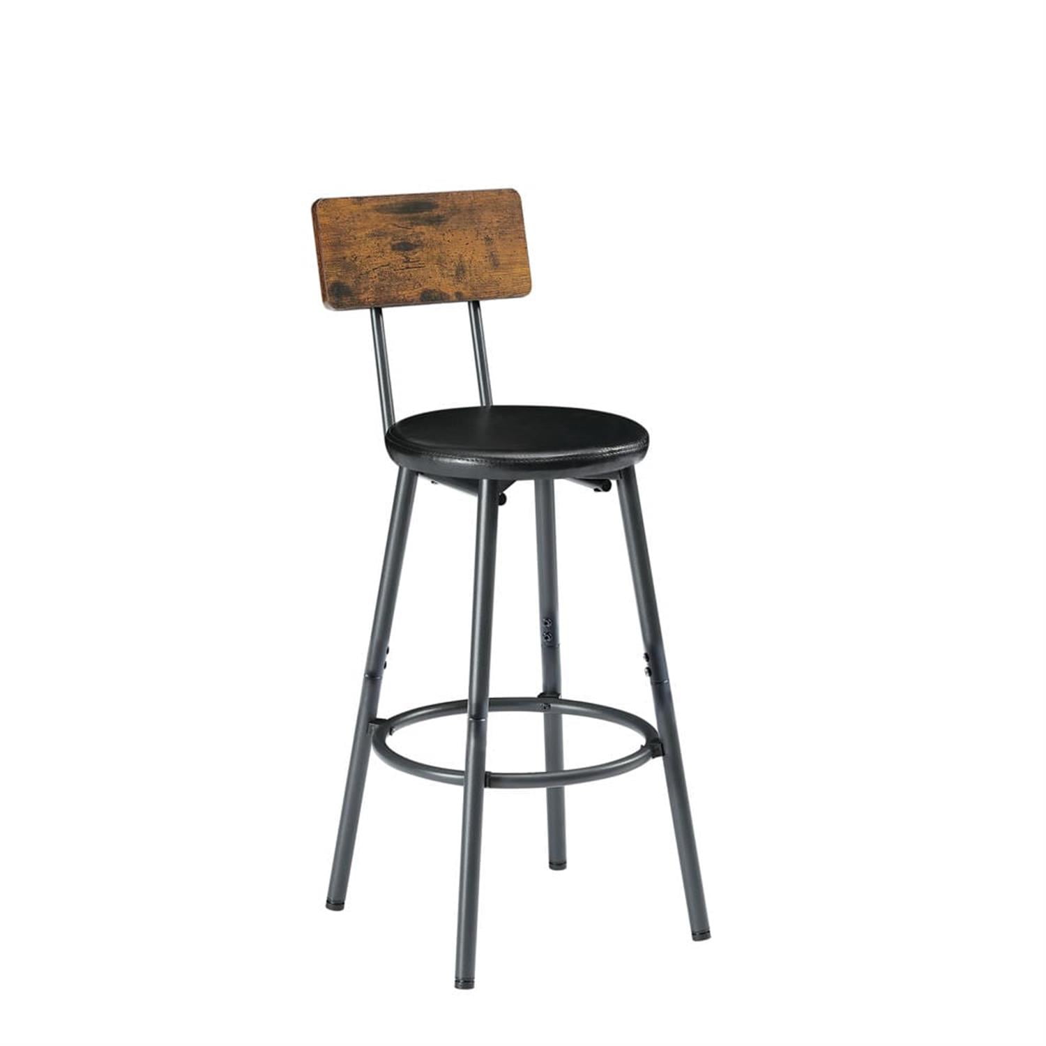 Demi Bonn 7-Piece Dining Table Set with 6 PU Leather Bar Chairs,dustrial Kitchen Bar Table Furniture Sets for Living Room, Brown