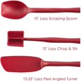 thumbnail image 4 of Rachael Ray Tools and Gadgets 3 Piece Lazy Crush & Chop, Flexi Turner, and Scraping Spoon Kitchen Utensil Set, Red, 4 of 5