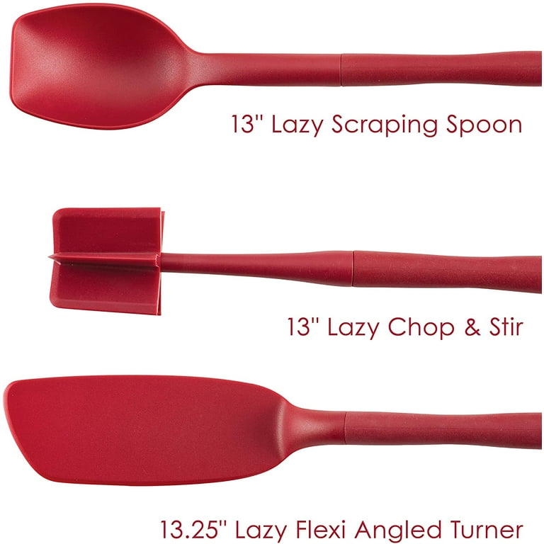 Tools and Gadgets Lazy Crush & Chop, Flexi Turner, and Scraping Spoon Set, Red Tools and Gadgets Lazy Crush & Chop, Flexi Turner, and Scraping Spoon Set, Red