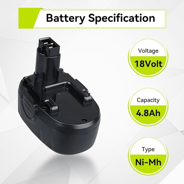 Aimaya, 18V Ni-MH Replacement Battery Pack, WA3127, 4.8Ah