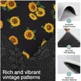 thumbnail image 3 of Black Sunflower Green Leaf Pattern Kitchen Rugs Sets Of 3,Kitchen Runner Rugs Non Skid Washable,Decorative Kitchen Floor Mats for Kitchen,Sink,Laundry,17"x30"+ 17"x47" + 17"x59", 3 of 6