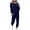 Navy, variant on Lovskoo 2024 Long Sleeve Track Suits for Women Set Spring Fall Two-Piece Sets Solid Tops Casual Pants Sweatsuit Jogger Lounge Sets Navy XL