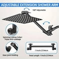 thumbnail image 3 of Shower Head Combo,8 Inch High Pressure Rain Shower Head with 11 Inch Adjustable Extension Arm and 3 Settings Handheld Shower Head Combo with Long Hose, 3 of 19
