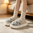 thumbnail image 5 of NexTorq Checkered Plaid Quilted Plush House Slippers Unisex Warm Winter Bedroom Footwear Closed Toe Mules Thick Sole Platform Anti-Slip Soft Comfort Lightweight Breathable US:10 (EU:44-45), 5 of 6