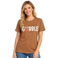 thumbnail image 5 of DEXIO Gobble Thanksgiving T-Shirt for Women Funny Turkey Graphic Print Shirts Fall Tee Tops Brown L, 5 of 13