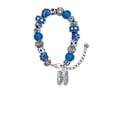 thumbnail image 2 of Delight Jewelry Silvertone Large Ballet Slippers Blue Paw Print Bead Bracelet, 7"+2", 2 of 4