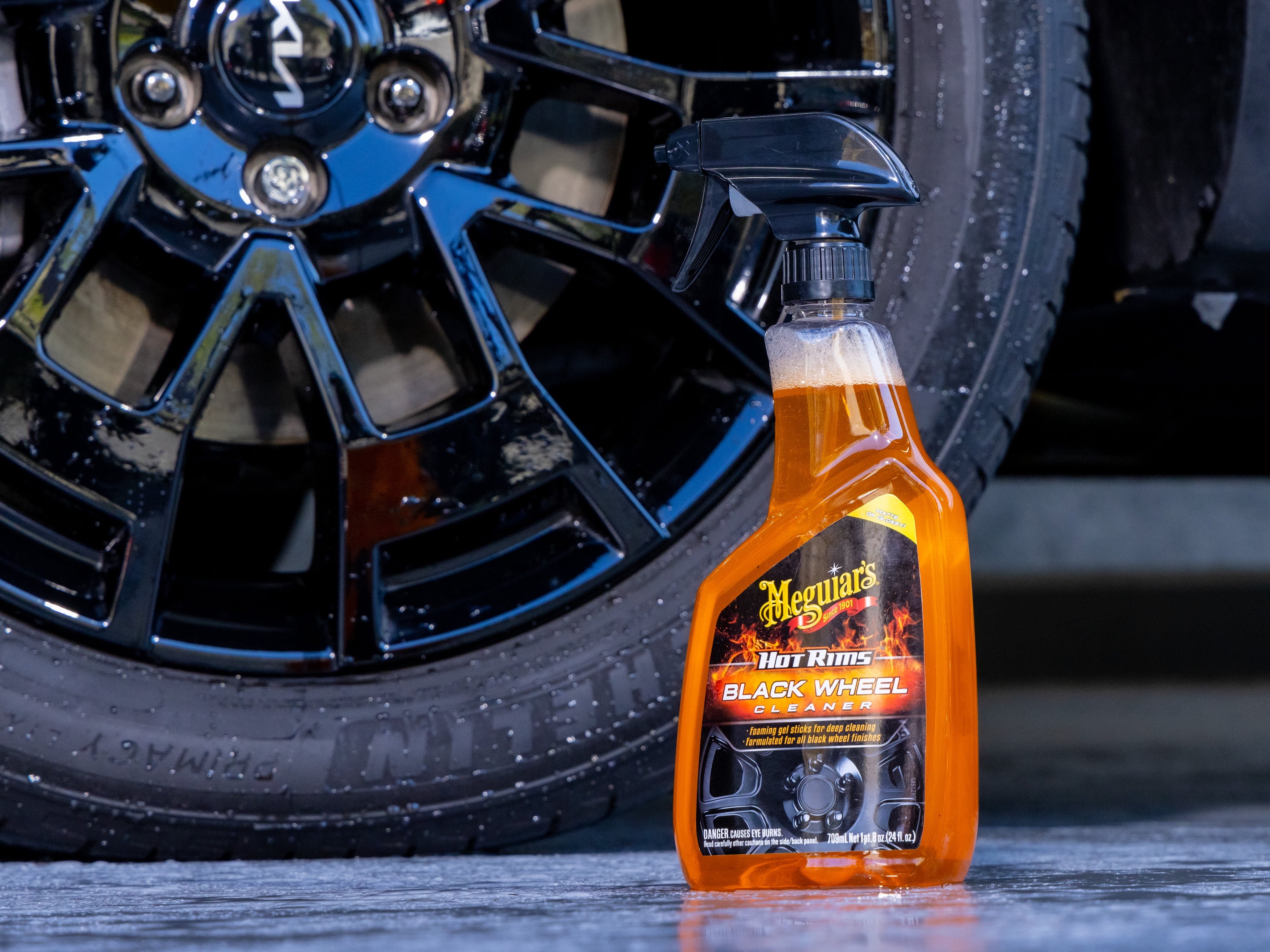 (2 pack) Meguiar's Hot Rims Black Wheel Cleaner, Best Cleaner for Matte Black Wheels, G230524, 24 oz