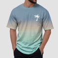 thumbnail image 2 of Lycaql Big and Tall Shirts for Men Gradient Print Vacation Top T Shirt Men's Casual Crew Neck Male Summer Beach Gradient Print T Shirt Blouse Short Sleeve O Neck Tops T Shirt(Light Green,M), 2 of 6