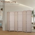 thumbnail image 2 of Room Divider 6 Panel 5.57 FT Tall Privacy Screen Waterproof Wood Frame Partition Room Dividers and Folding Privacy Screens Freestanding Wall Divider Indoor and Outdoor for Portable Room Separation, 2 of 7